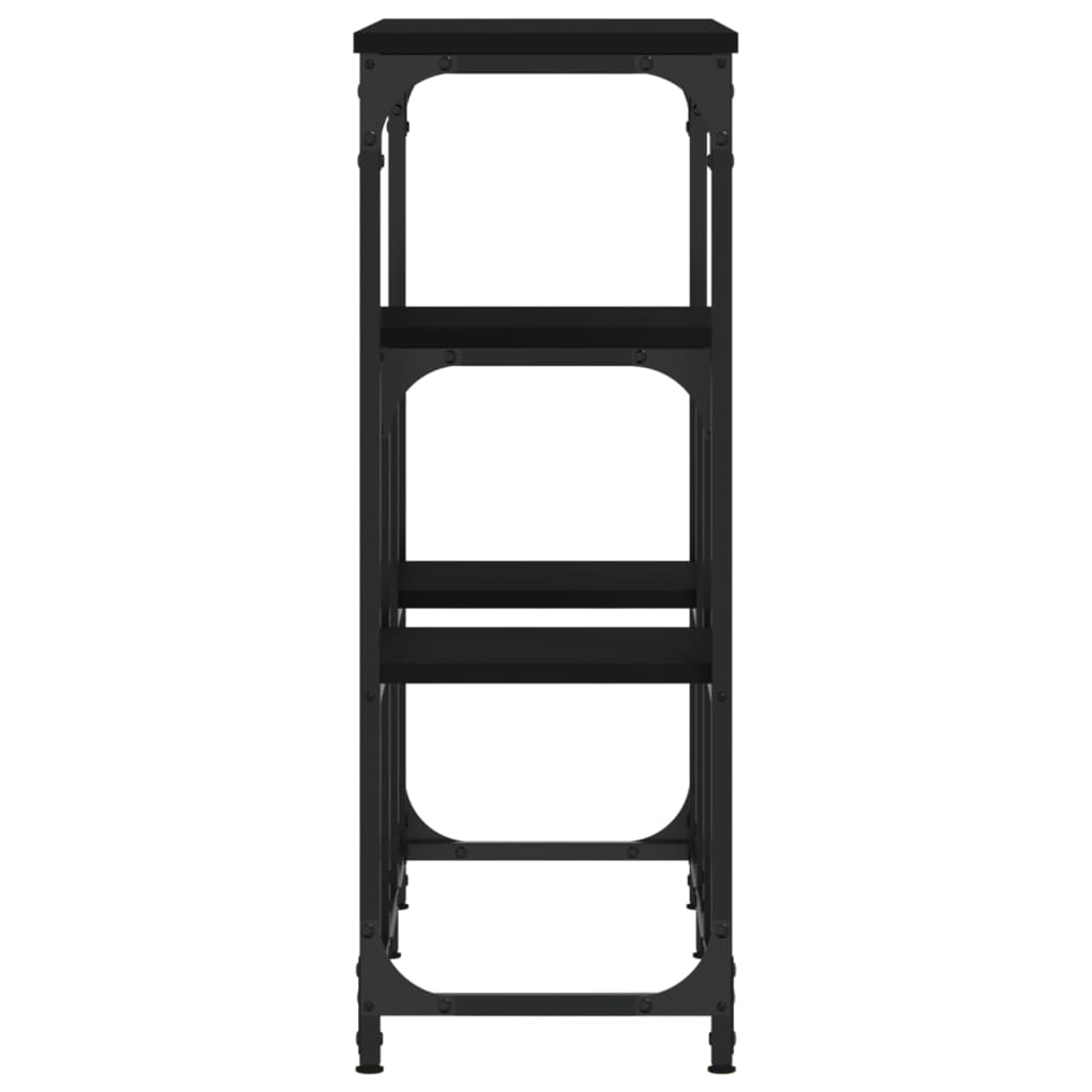 Black Engineered Wood Console Table - 89.5x28x76 cm