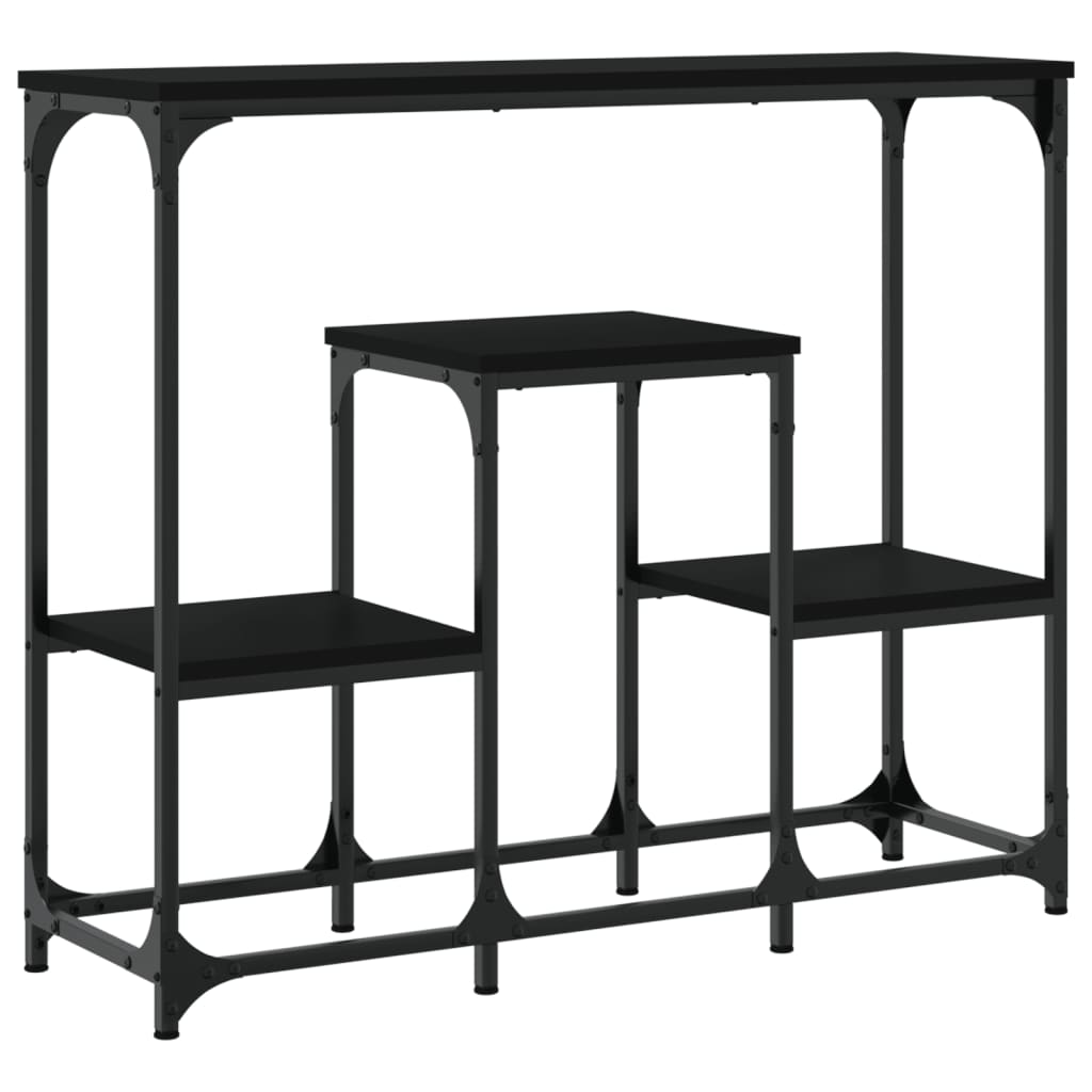 Black Engineered Wood Console Table - 89.5x28x76 cm