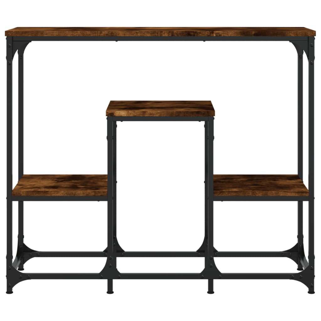 Smoked Oak Console Table - Engineered Wood, 89.5cm