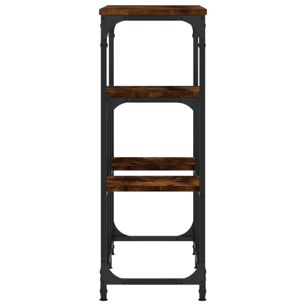 Smoked Oak Console Table - Engineered Wood, 89.5cm