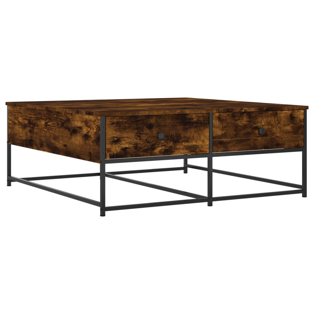 Coffee Table Smoked Oak 100x99x40 cm Engineered Wood