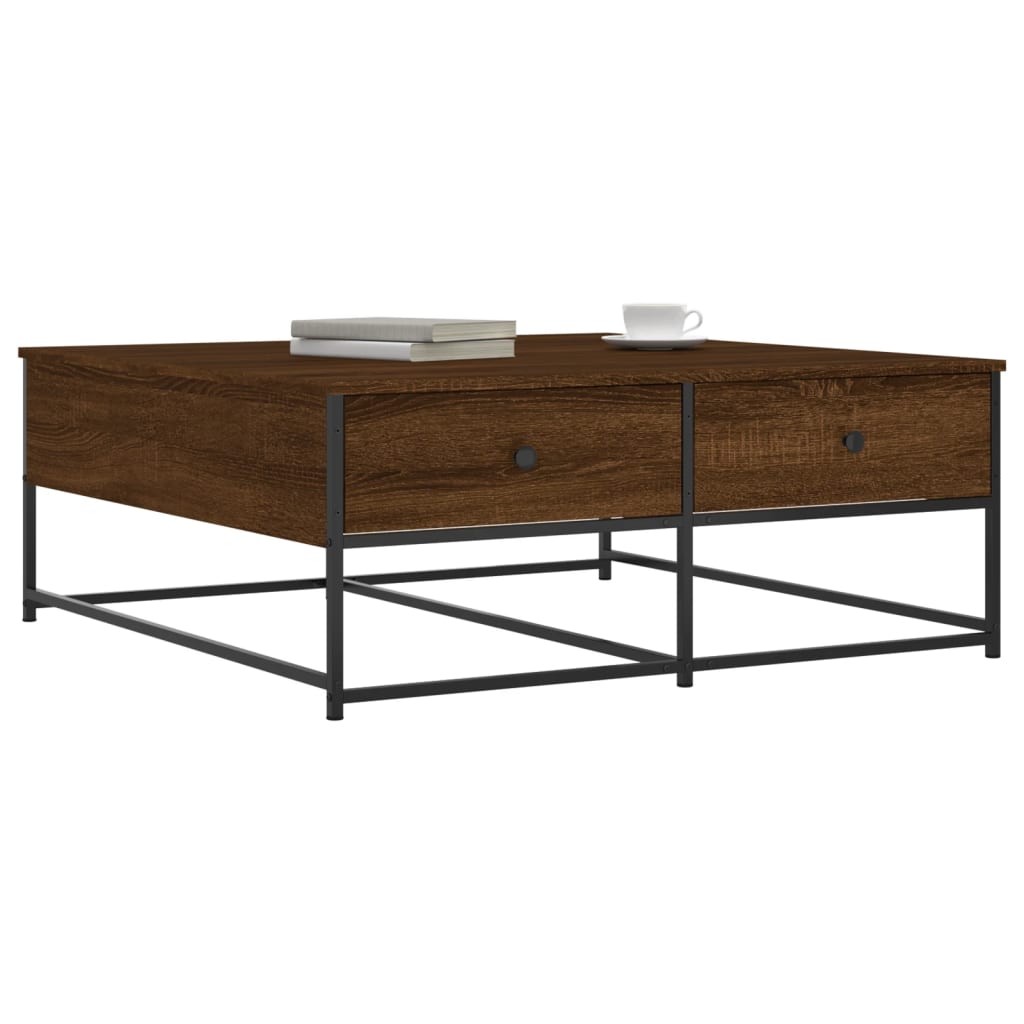 Coffee Table Brown Oak 100x99x40 cm Engineered Wood