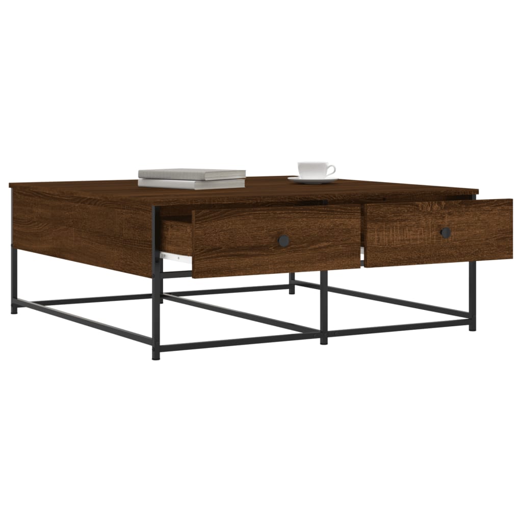 Coffee Table Brown Oak 100x99x40 cm Engineered Wood