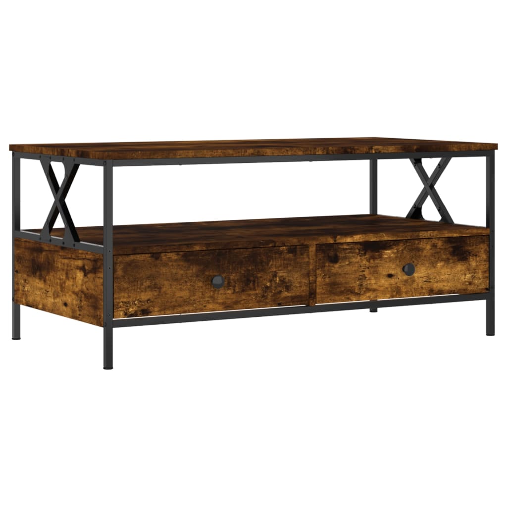 Coffee Table Smoked Oak 100x51x45 cm Engineered Wood