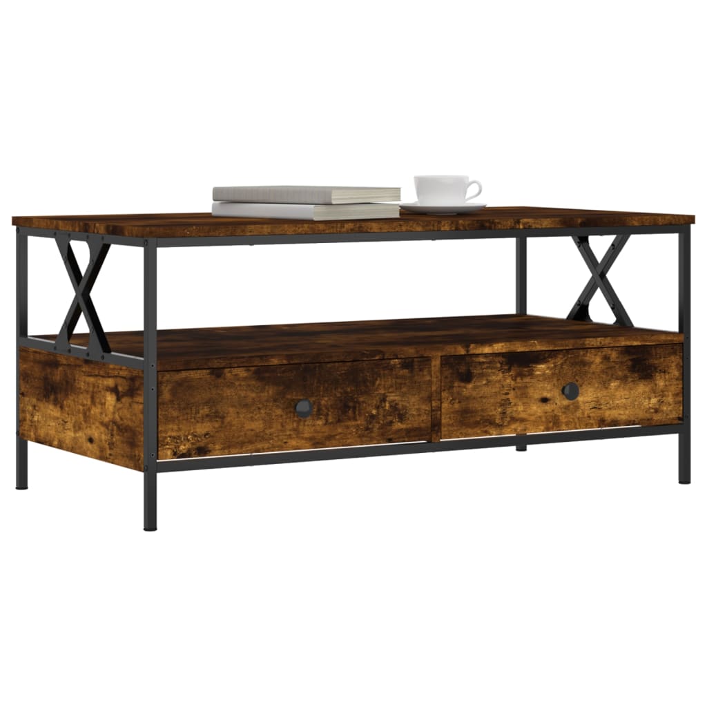 Coffee Table Smoked Oak 100x51x45 cm Engineered Wood