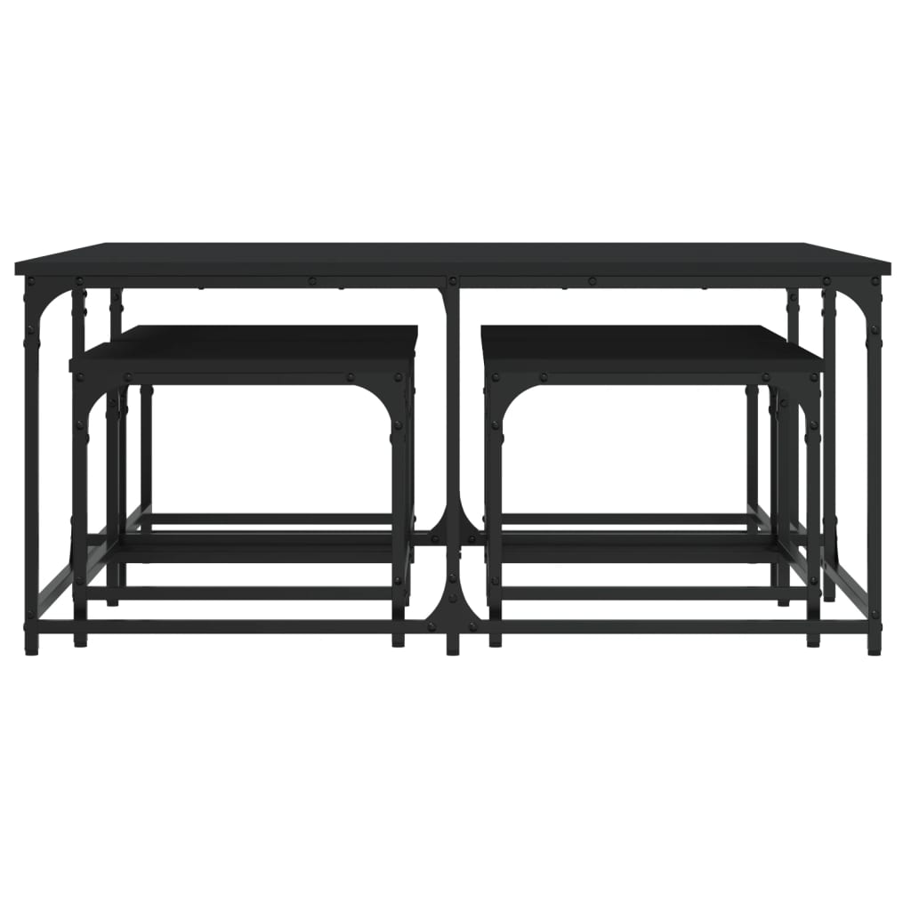 Nesting Coffee Tables 5 pcs Black Engineered Wood