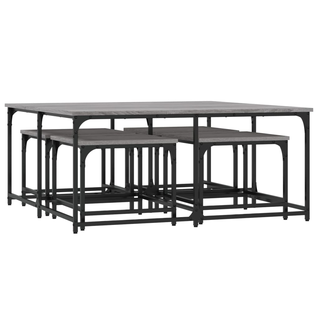 Nesting Coffee Tables 5 pcs Grey Sonoma Engineered Wood