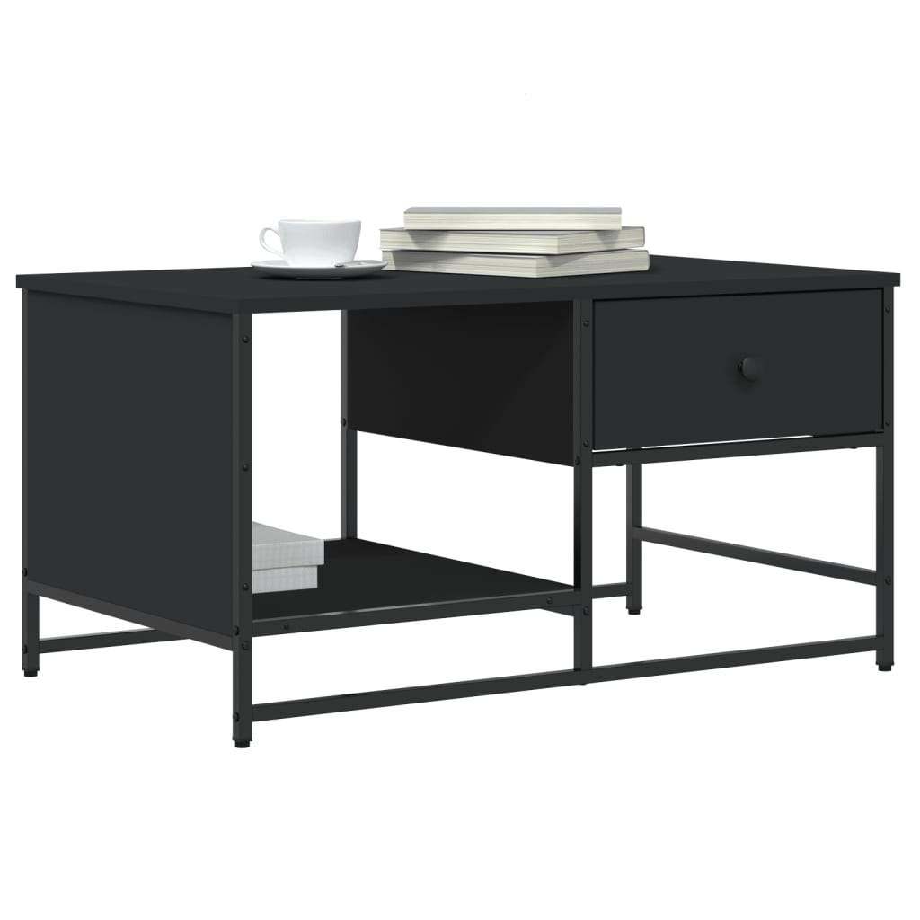 Coffee Table Black 85.5x51x45 cm Engineered Wood
