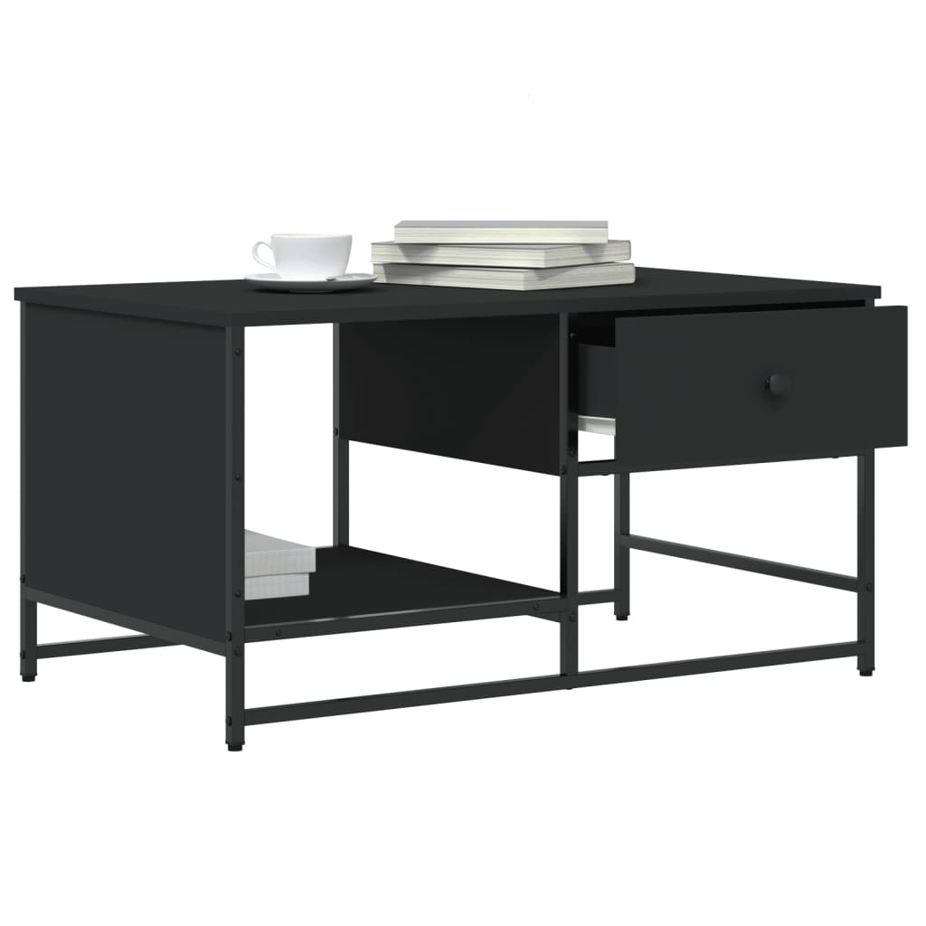 Coffee Table Black 85.5x51x45 cm Engineered Wood