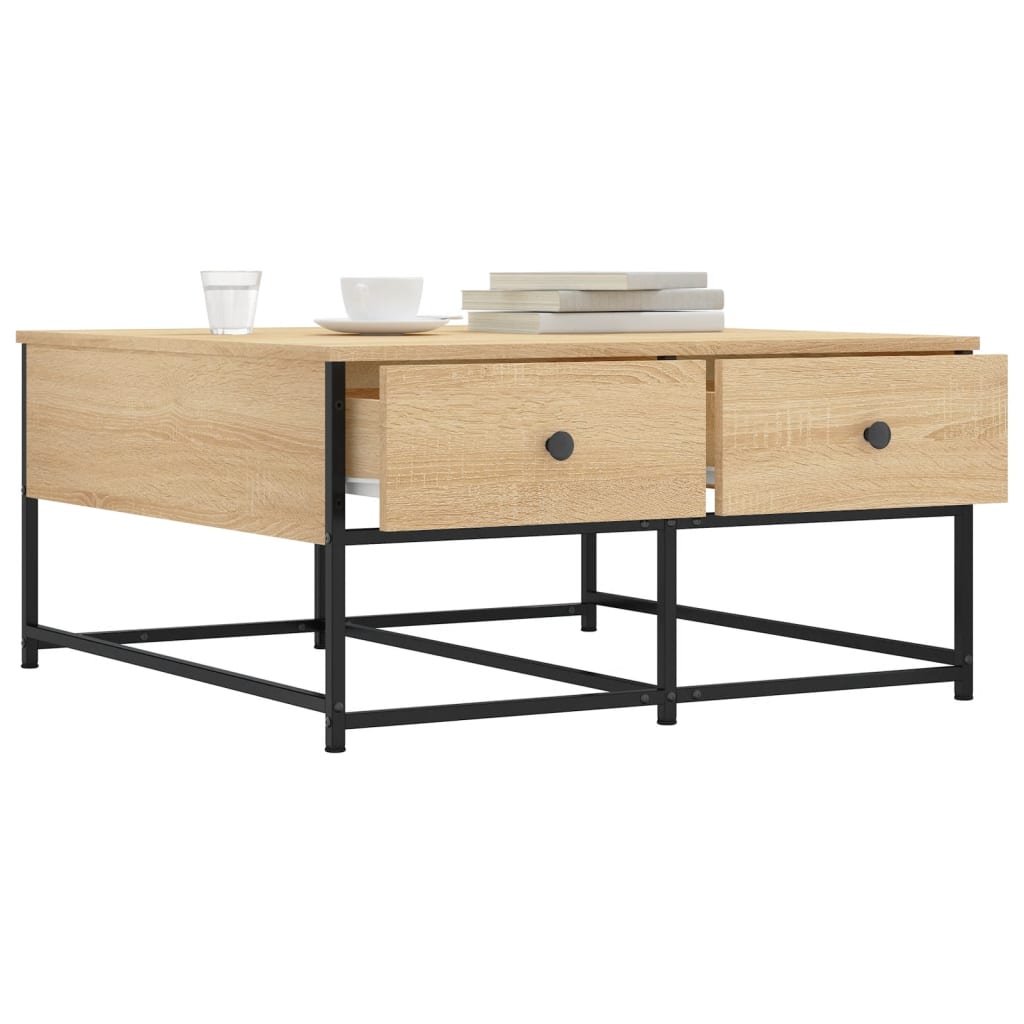 Coffee Table Sonoma Oak 80x80x40 cm Engineered Wood