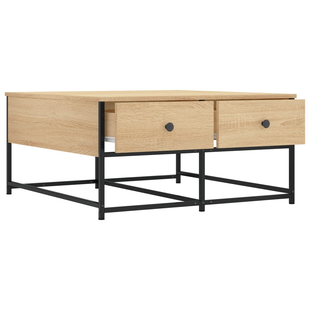 Coffee Table Sonoma Oak 80x80x40 cm Engineered Wood