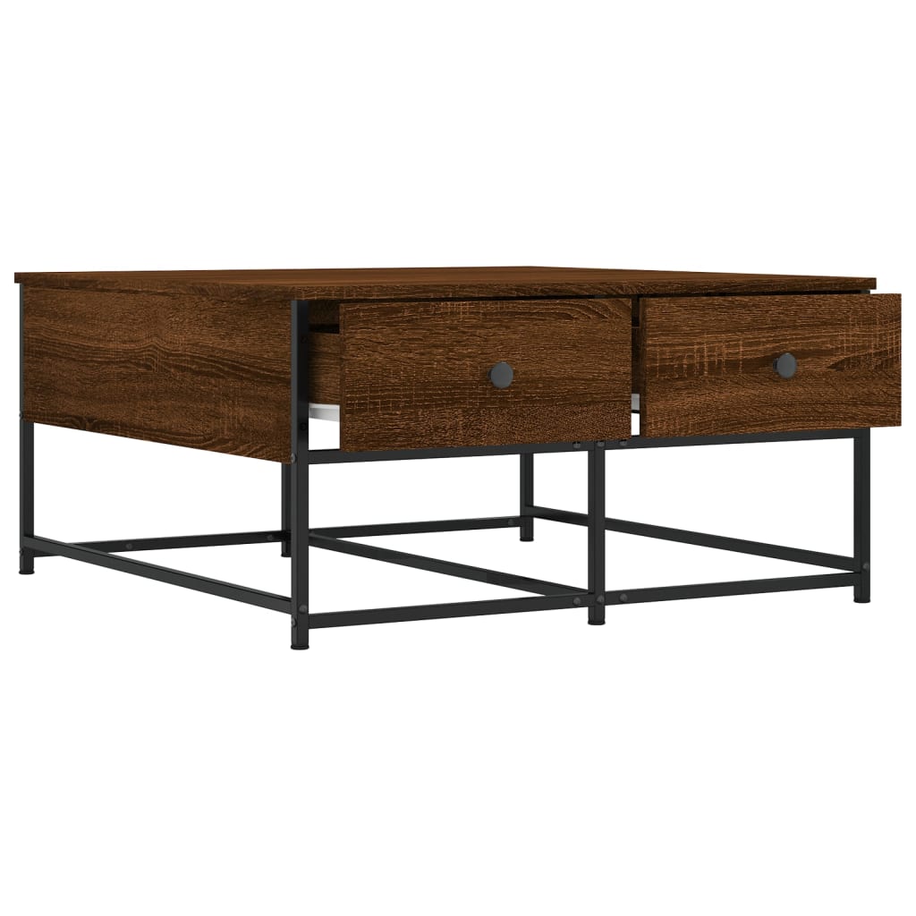 Coffee Table Brown Oak 80x80x40 cm Engineered Wood