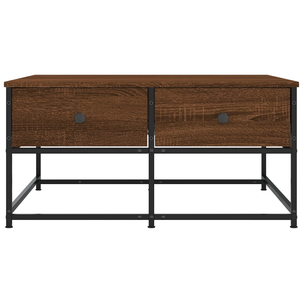 Coffee Table Brown Oak 80x80x40 cm Engineered Wood