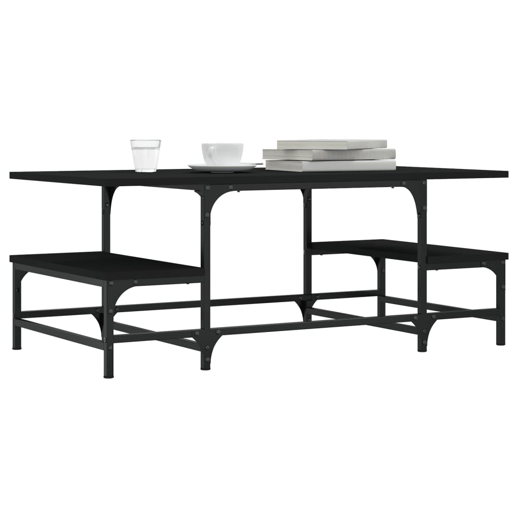 Coffee Table Black 100x50.5x40 cm Engineered Wood