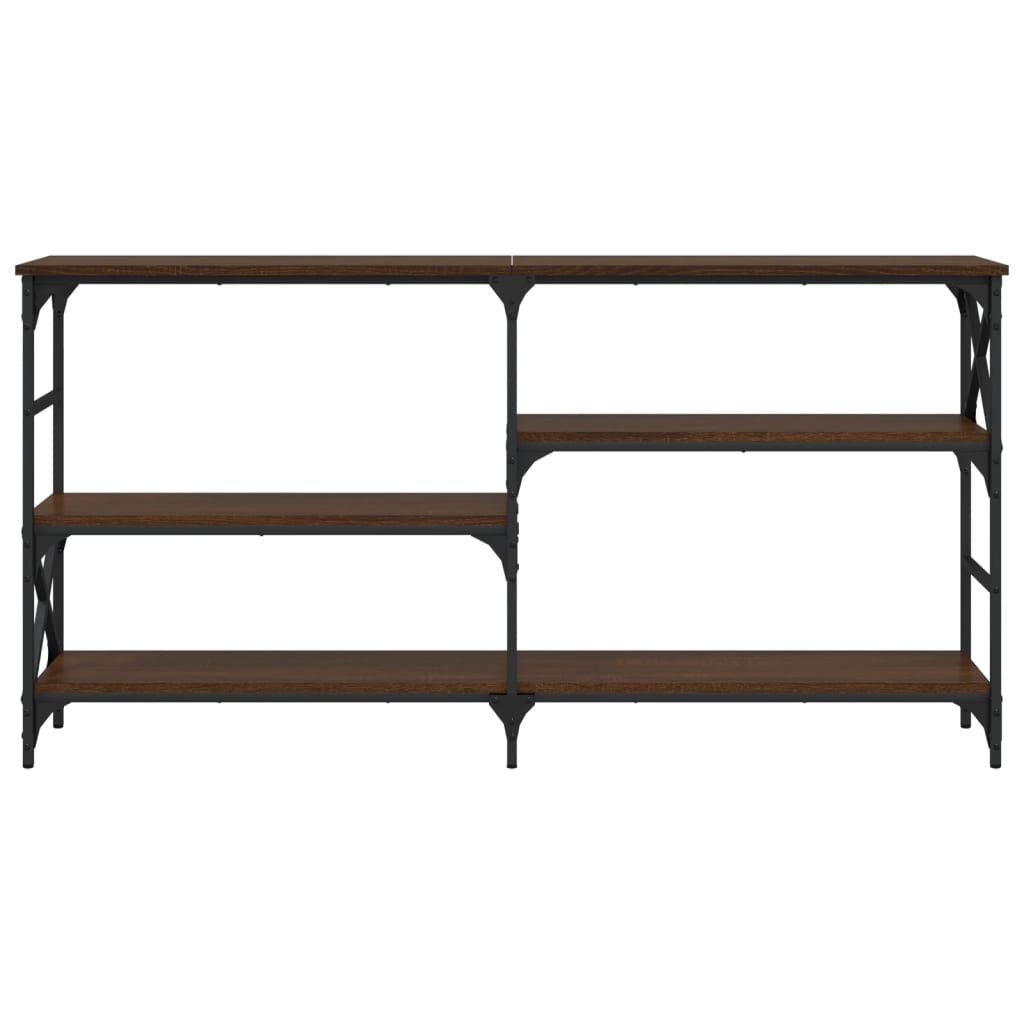 Brown Oak Engineered Wood Console Table - 150x29x76.5 cm