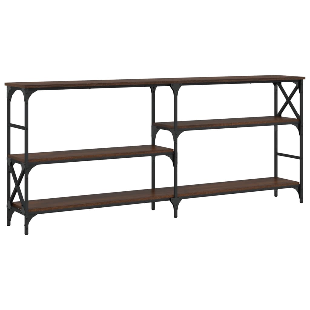 Brown Oak Console Table - Engineered Wood, 180x29x76.5 cm