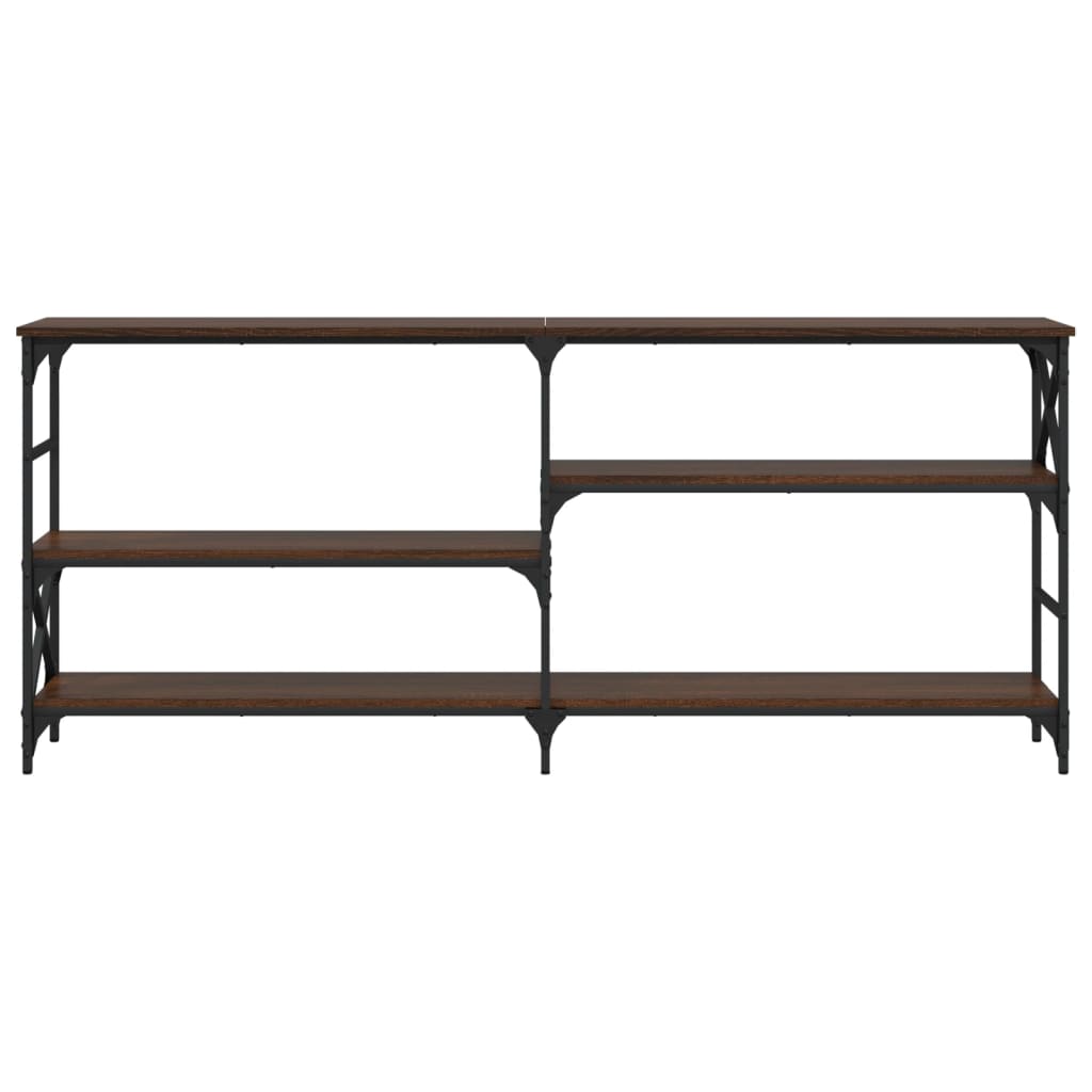 Brown Oak Console Table - Engineered Wood, 180x29x76.5 cm