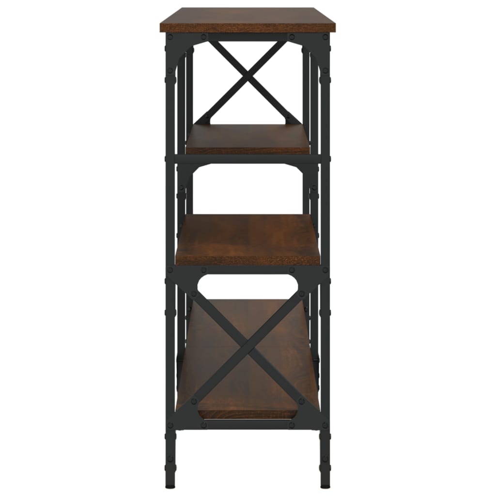 Brown Oak Console Table - Engineered Wood, 180x29x76.5 cm