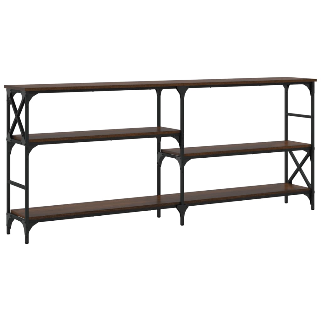 Brown Oak Console Table - Engineered Wood, 180x29x76.5 cm