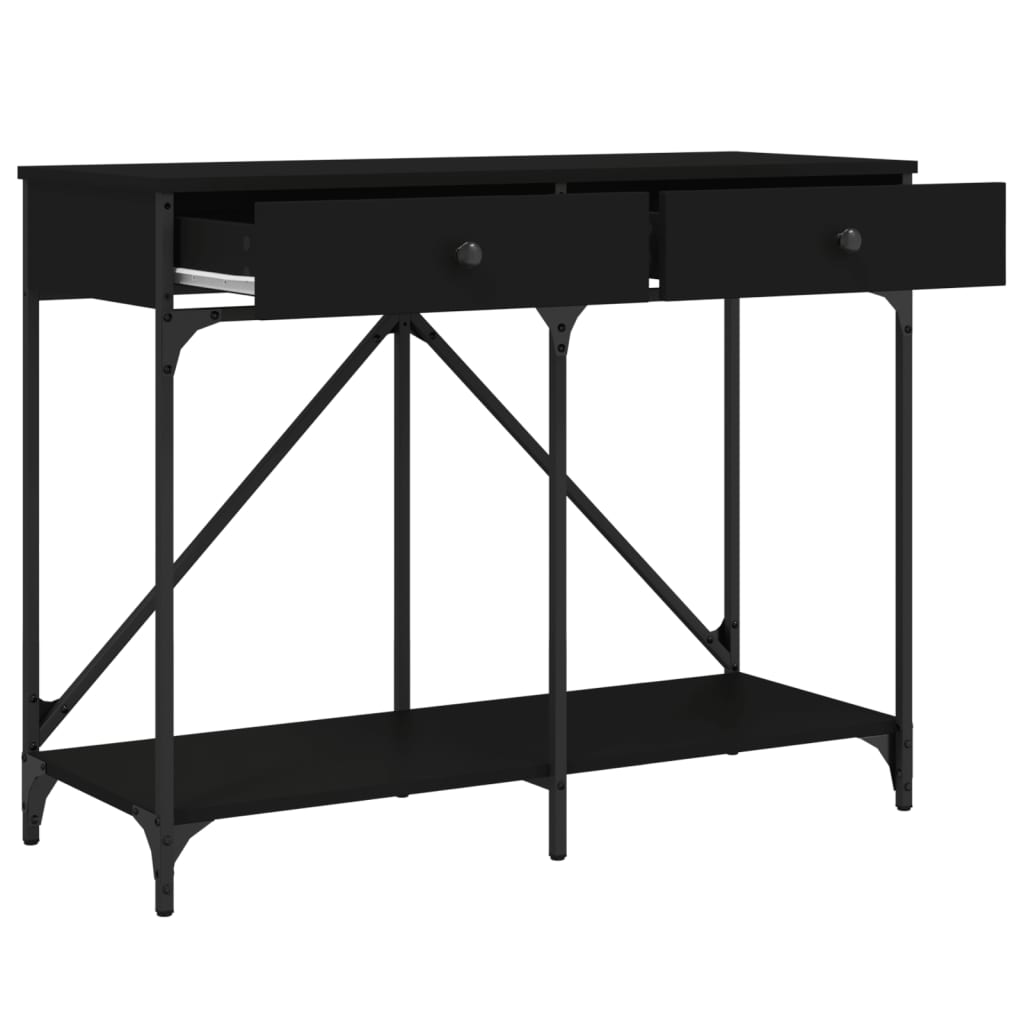 Black Engineered Wood Console Table - 100x39x78.5 cm