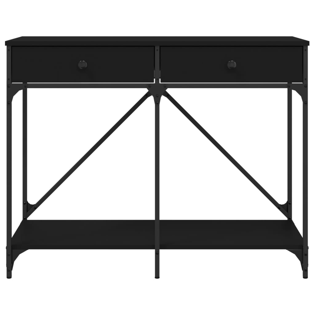 Black Engineered Wood Console Table - 100x39x78.5 cm