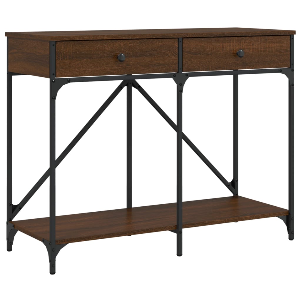 Brown Oak Console Table, 100x39x78.5 cm, Engineered Wood