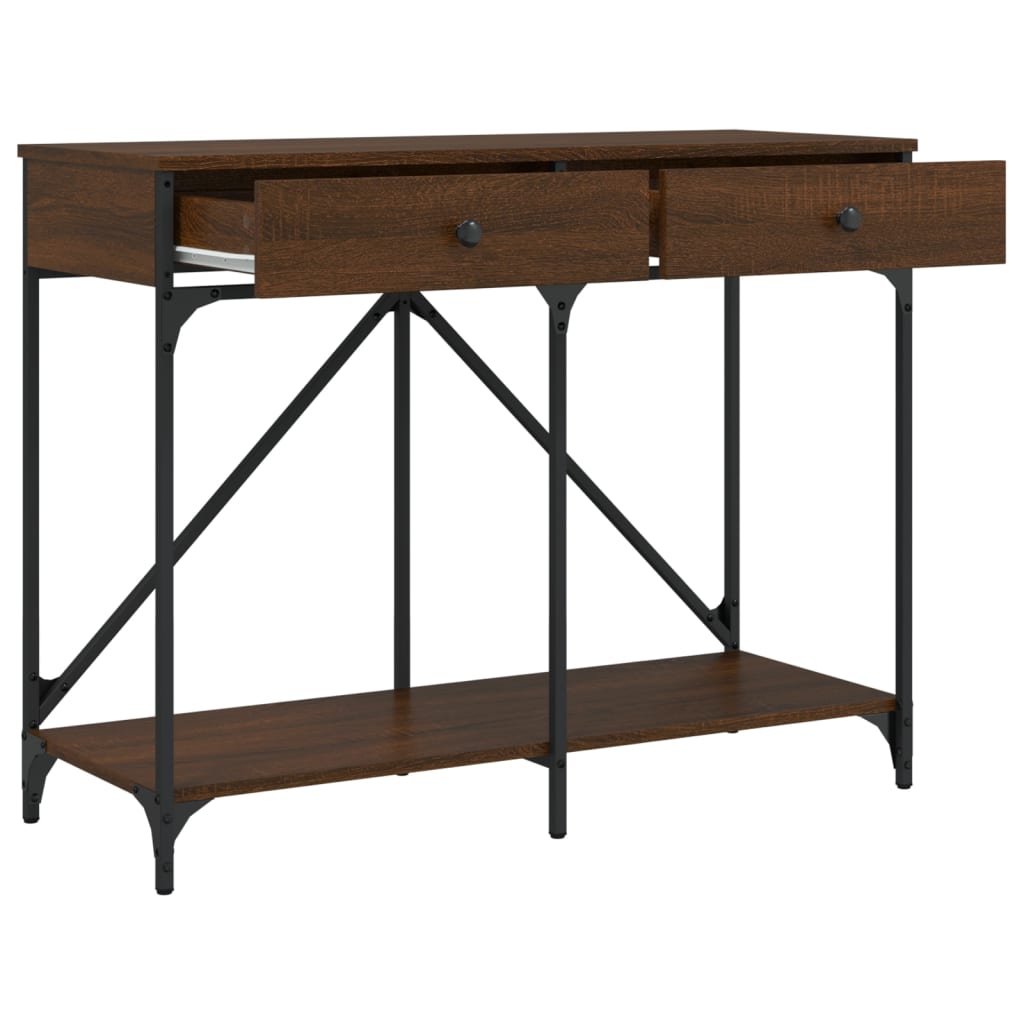 Brown Oak Console Table, 100x39x78.5 cm, Engineered Wood
