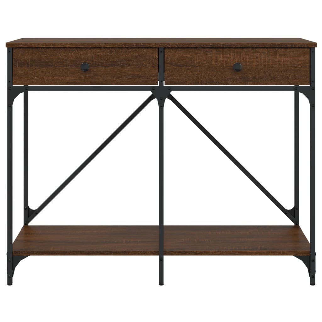 Brown Oak Console Table, 100x39x78.5 cm, Engineered Wood