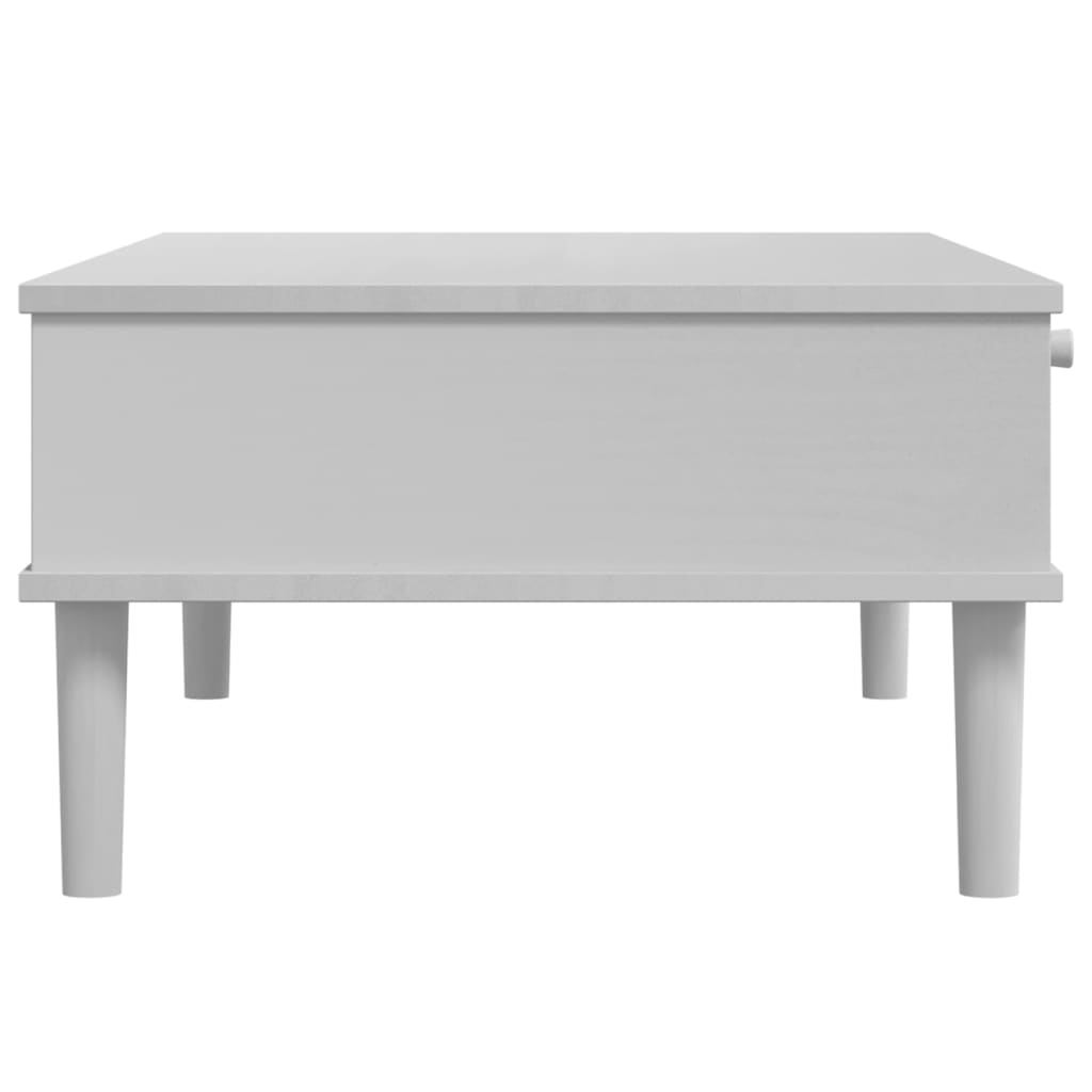 Coffee Table SENJA Rattan Look White 100x55x33 cm Solid Wood