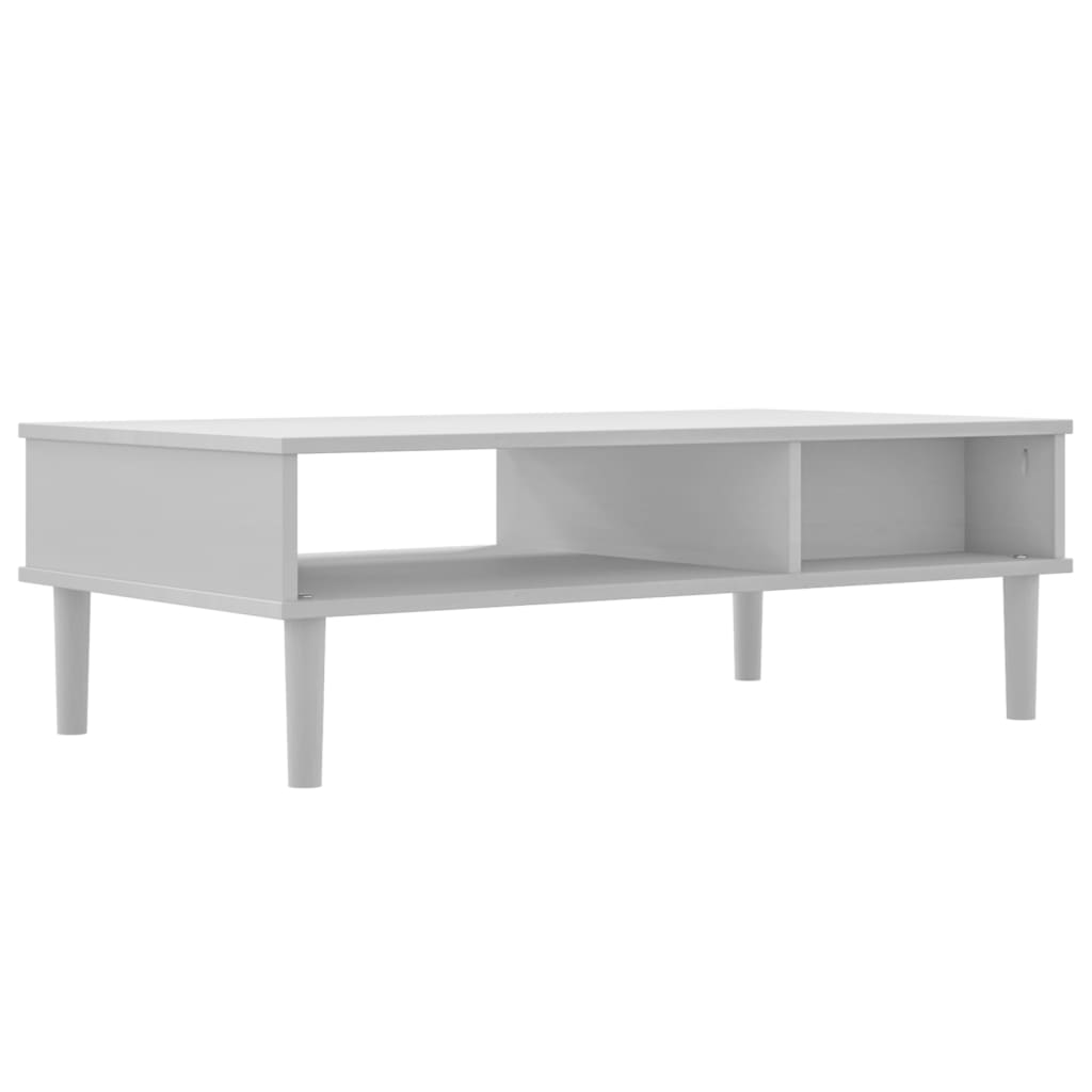 Coffee Table SENJA Rattan Look White 100x55x33 cm Solid Wood