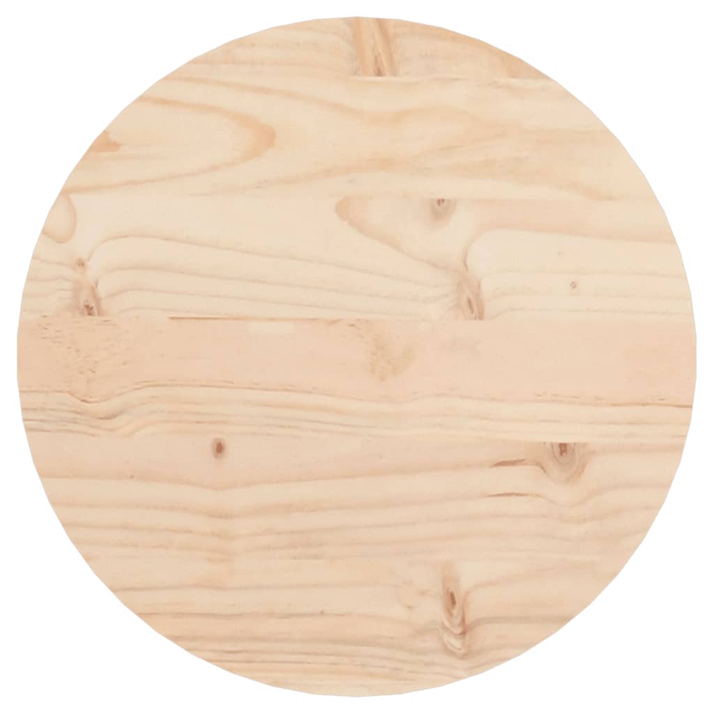 Round Solid Pine Wood Table Top Ø30x3 cm - Natural Finish