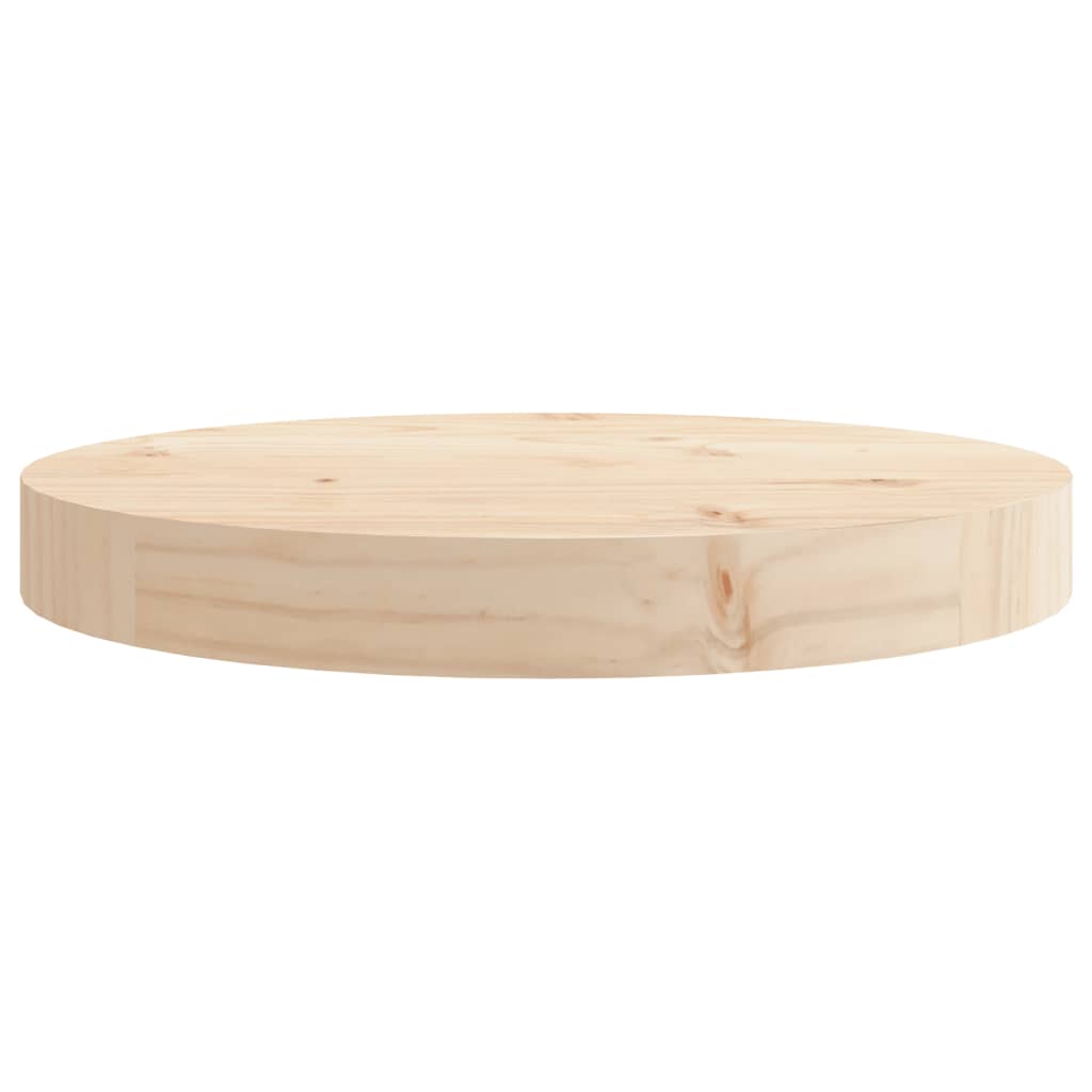 Round Solid Pine Wood Table Top Ø30x3 cm - Natural Finish