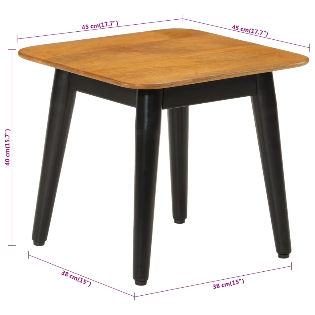 Coffee Table 45x45x40 cm Solid Wood Mango and Iron