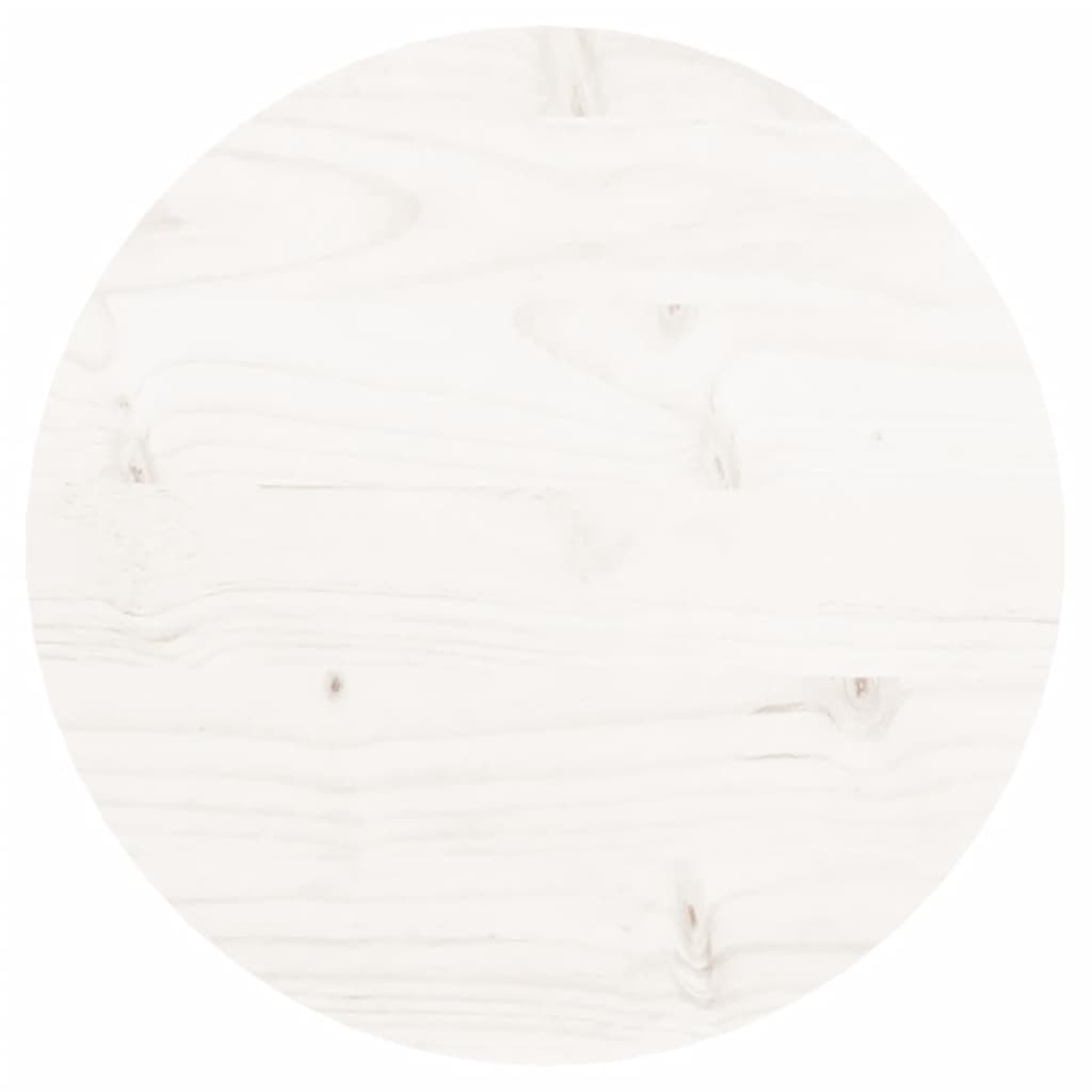 Round White Solid Wood Table Top Ø30x3 cm - Pine Finish