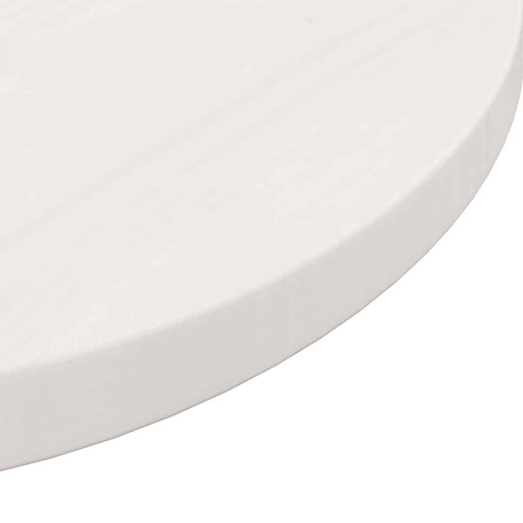 Round White Solid Wood Table Top Ø30x3 cm - Pine Finish