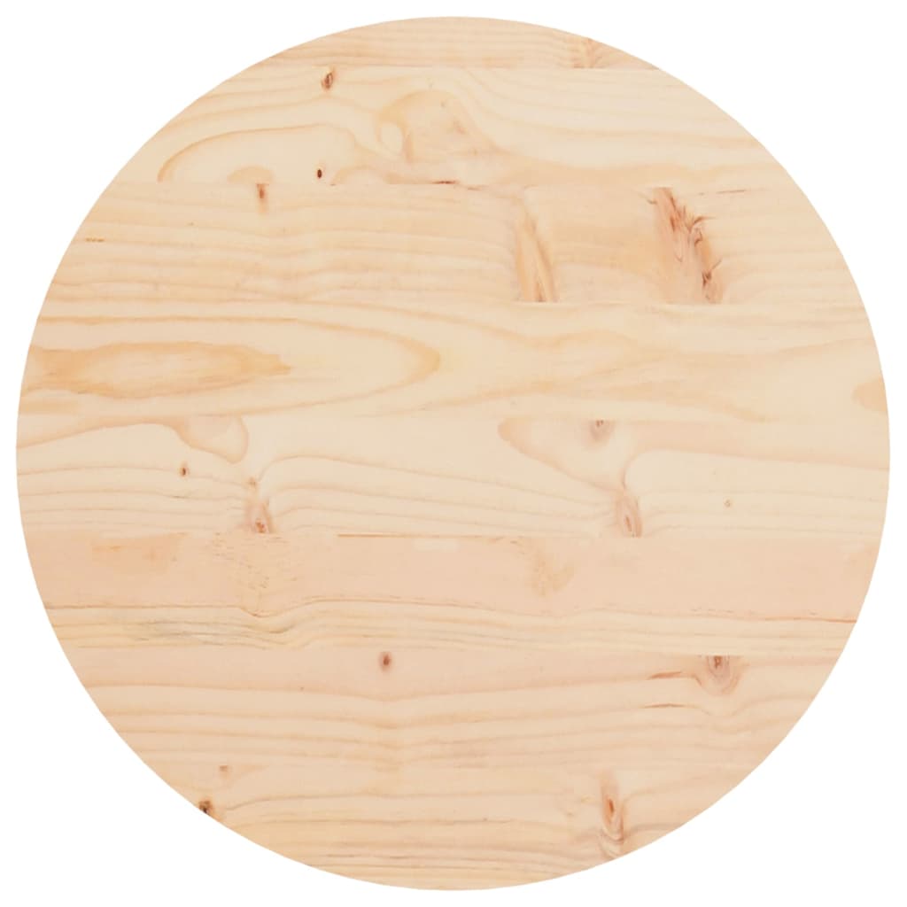 Solid Pine Round Table Top Ø40x3 cm - Durable Wood Finish