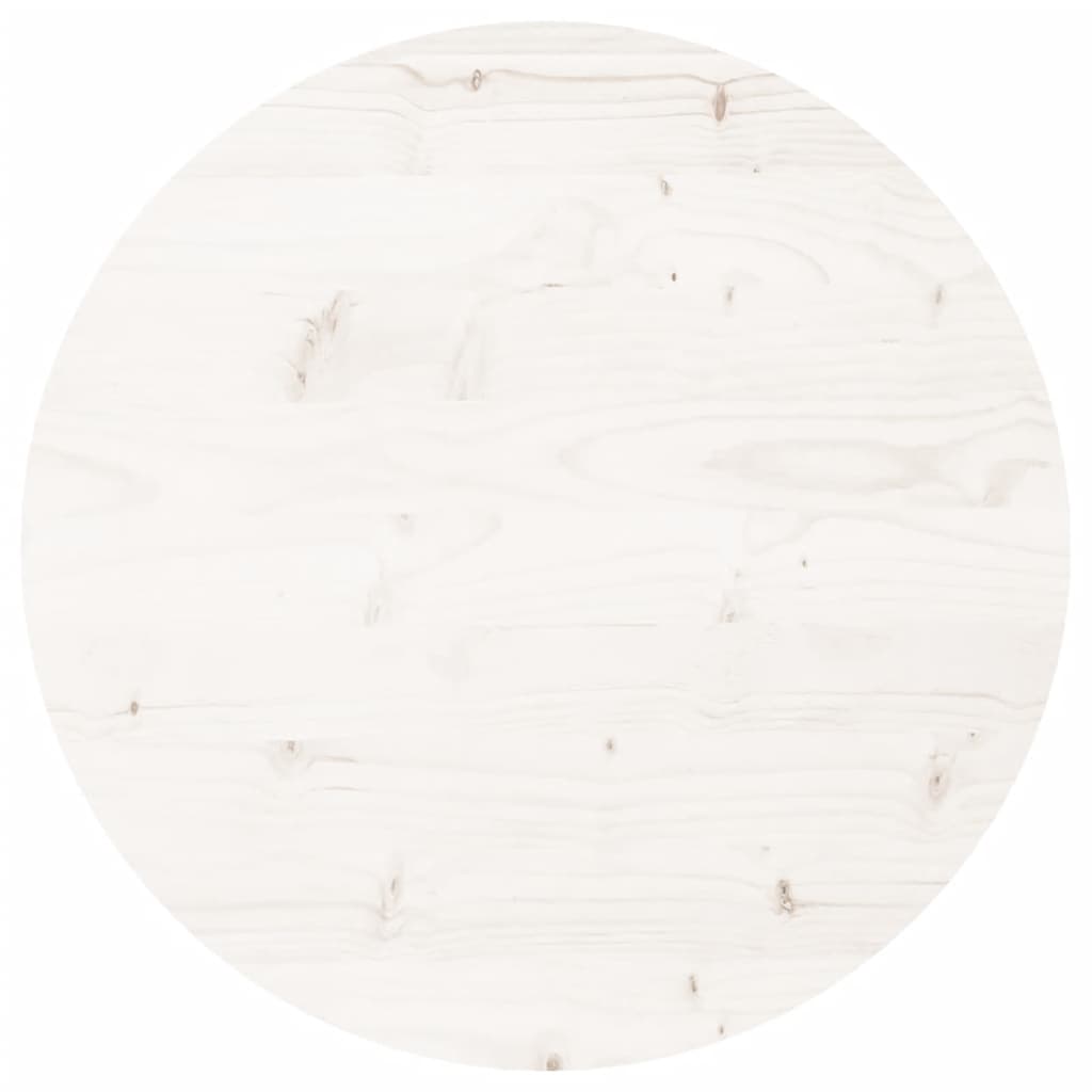 Solid Pine Round Table Top, White, Ø50x3 cm