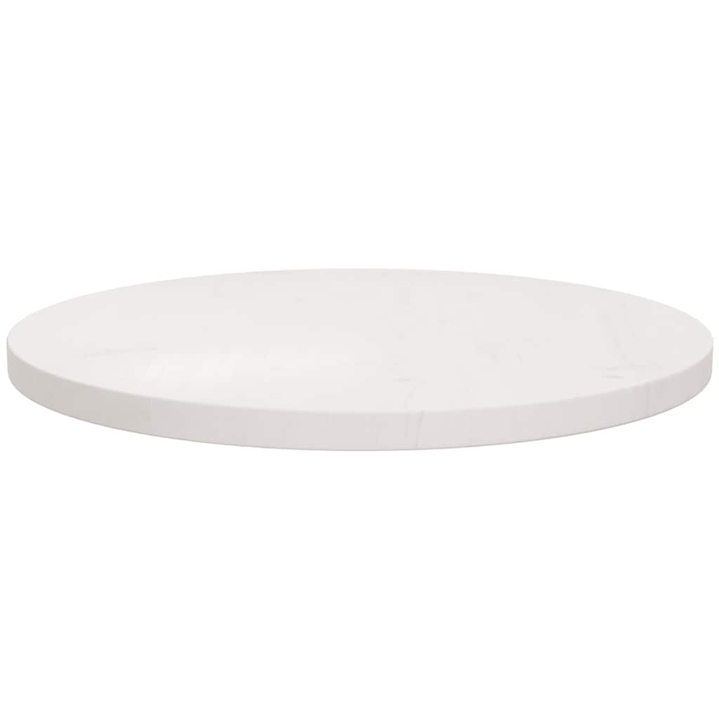 Solid Pine Round Table Top, White, Ø50x3 cm