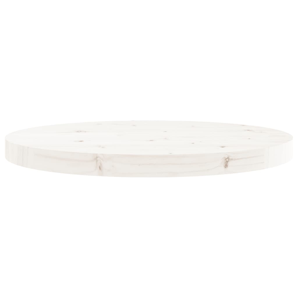 Solid Pine Round Table Top, White, Ø50x3 cm