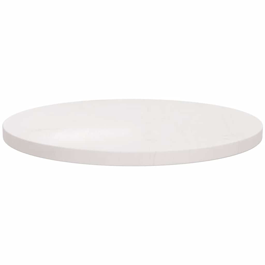Round White Solid Pine Table Top Ø60x3 cm