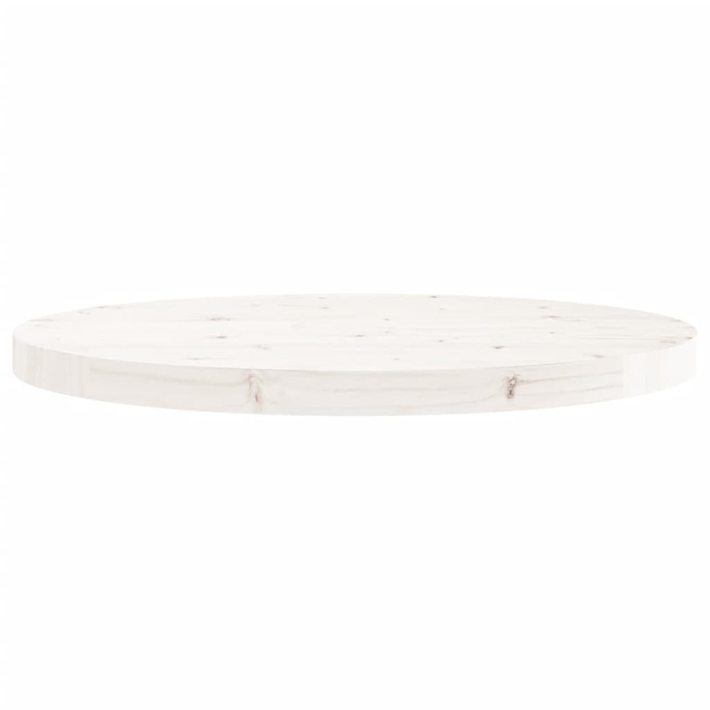 Round White Solid Pine Table Top Ø60x3 cm