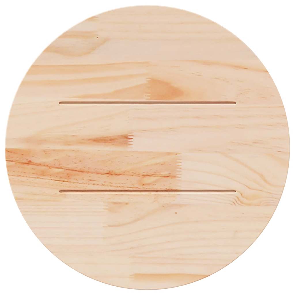 Round White Solid Pine Table Top Ø60x3 cm