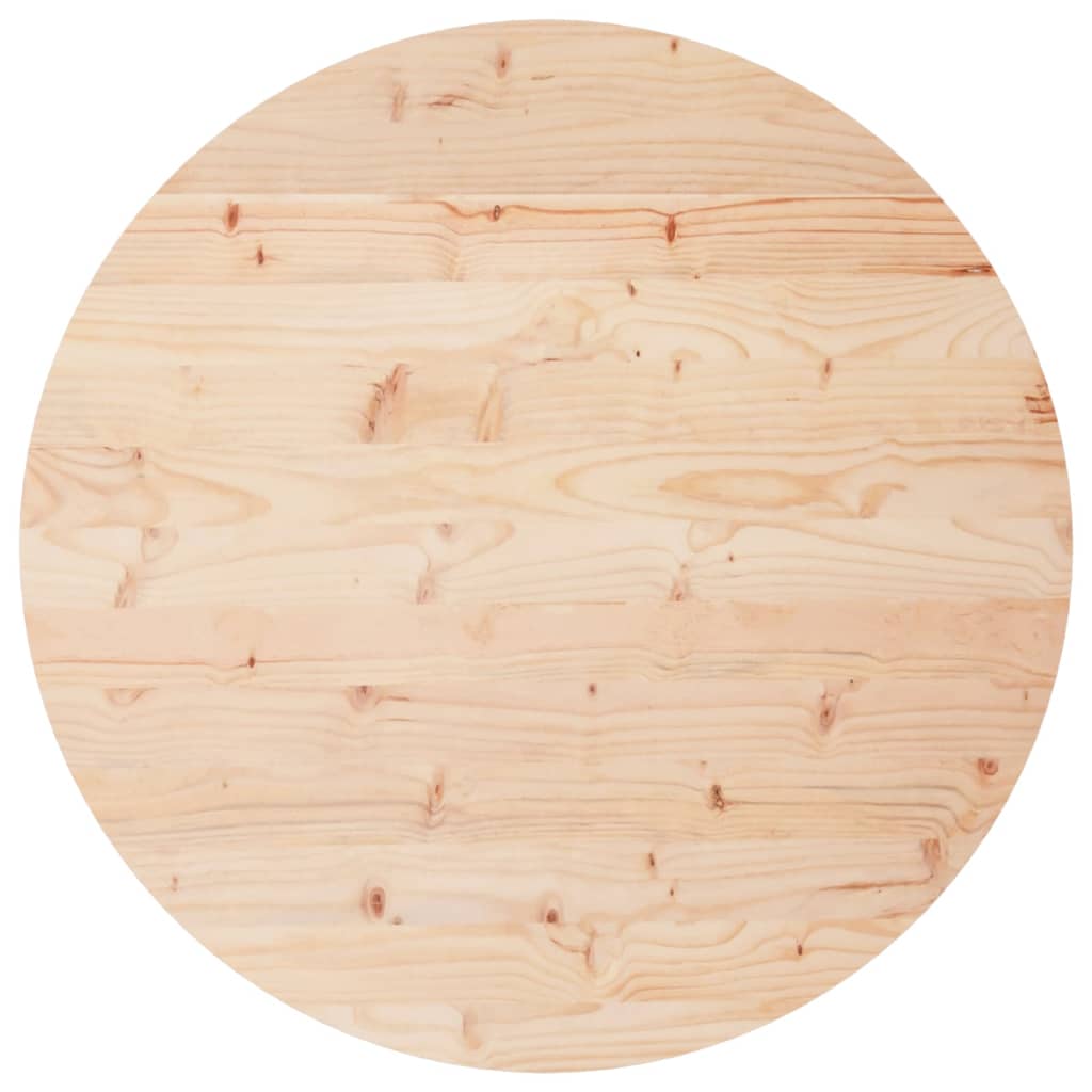 Round Ø70x3 cm Solid Pine Wood Table Top - Natural Finish