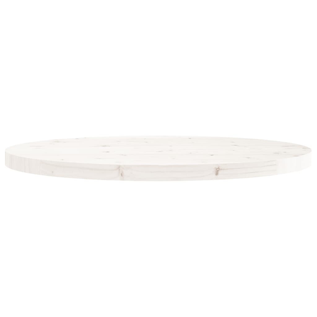 Round White Solid Pine Table Top - 80cm x 3cm Durable Design