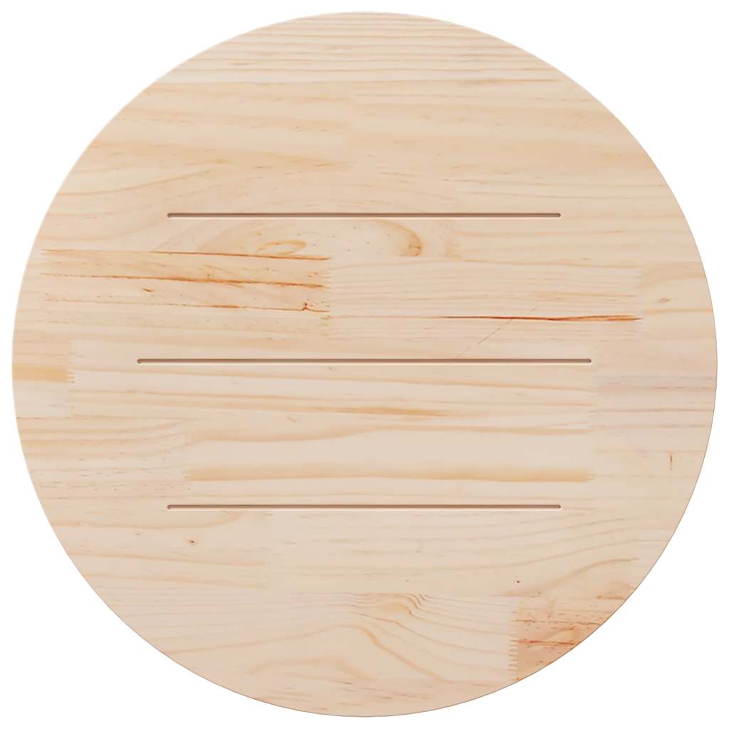 Round White Solid Pine Table Top - 80cm x 3cm Durable Design