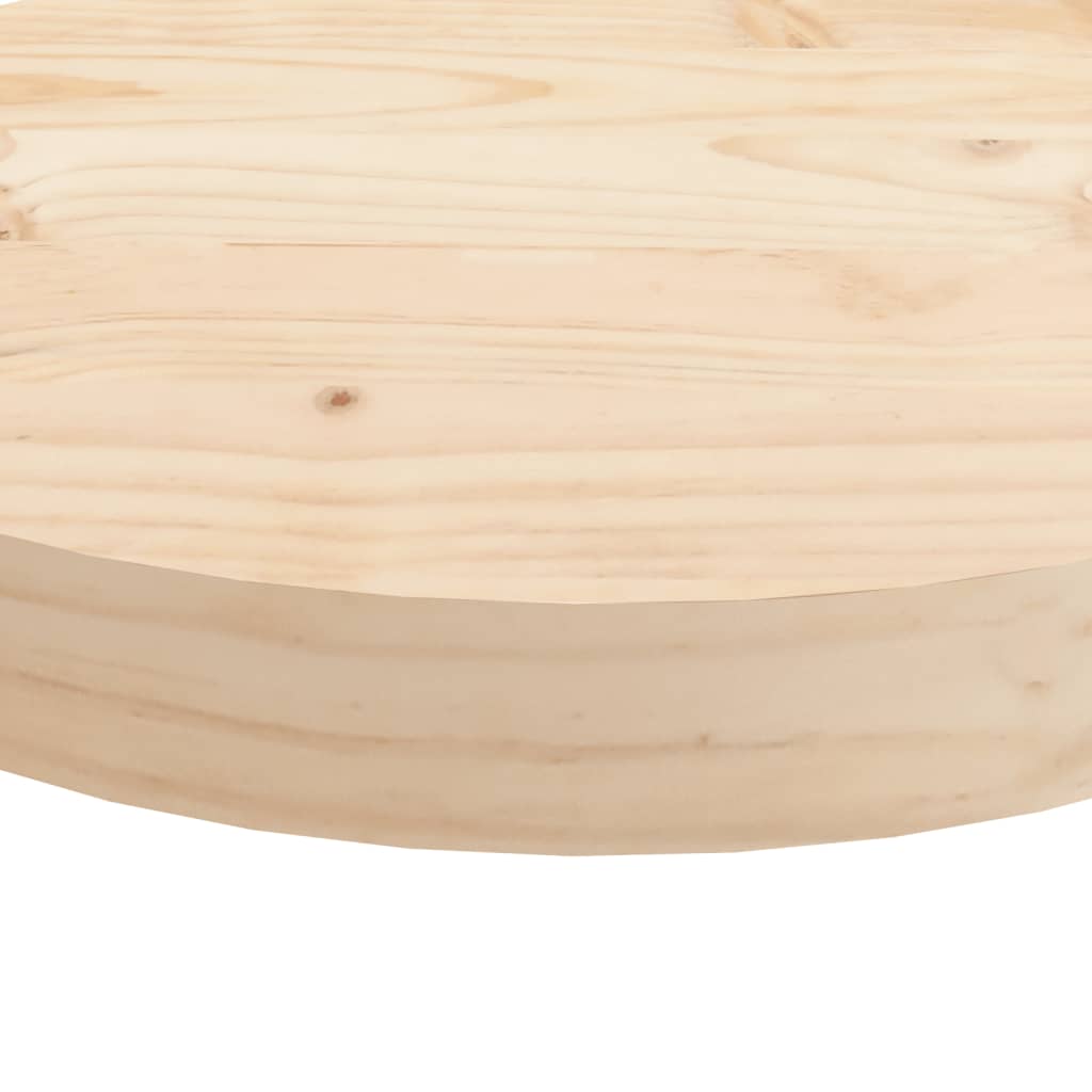 Solid Pine Wood Round Table Top Ø90x3cm - Natural Finish