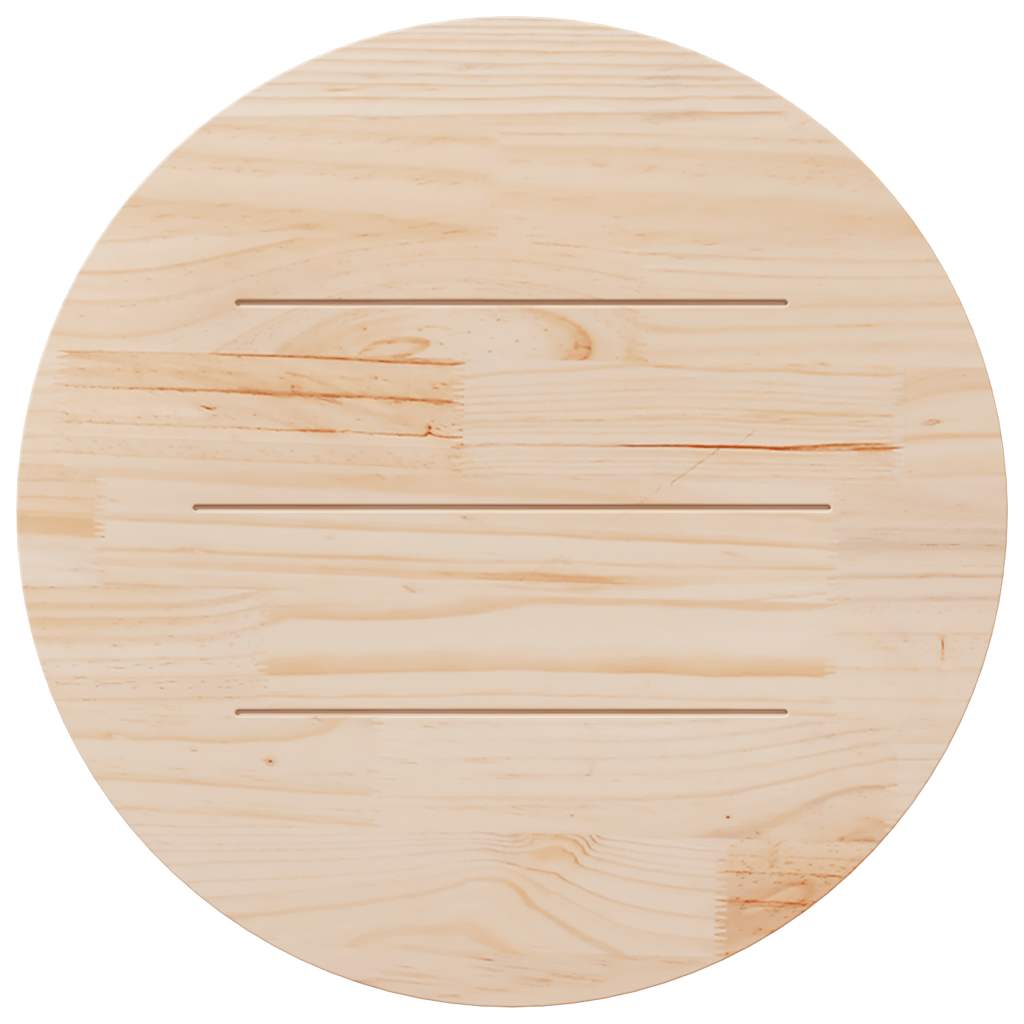 Solid Wood Pine Round Table Top - White Ø90x3 cm
