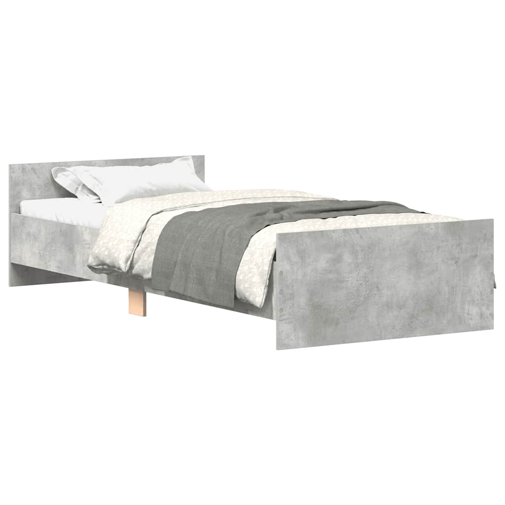 Concrete Grey Bed Frame 90x200 cm - Sleek & Modern Design
