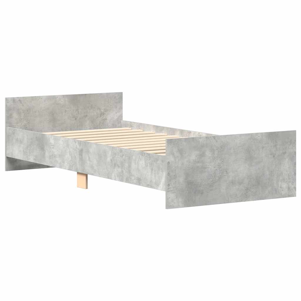 Concrete Grey Bed Frame 90x200 cm - Sleek & Modern Design
