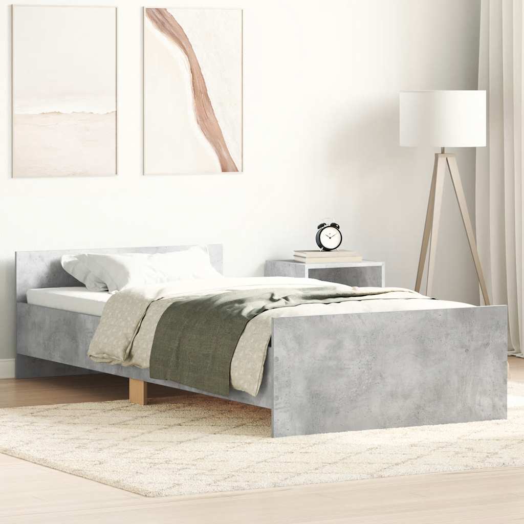 Concrete Grey Bed Frame 90x200 cm - Sleek & Modern Design